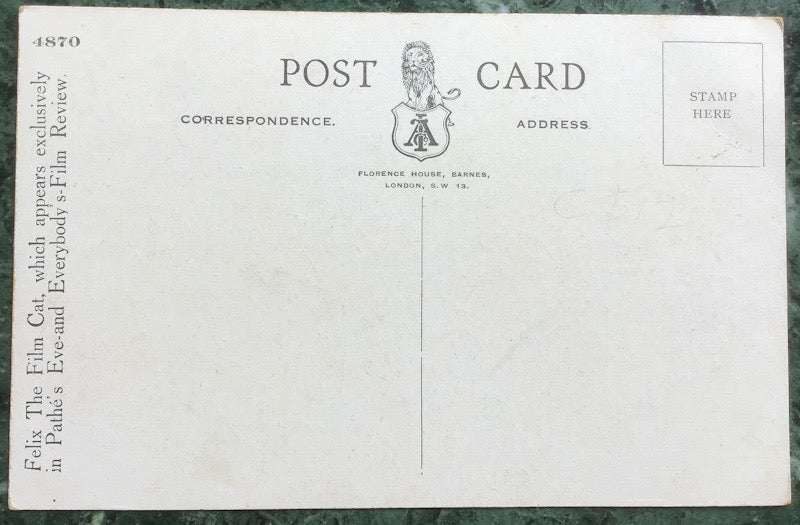 Vintage early 1900s Felix the Cat postcard Her Window