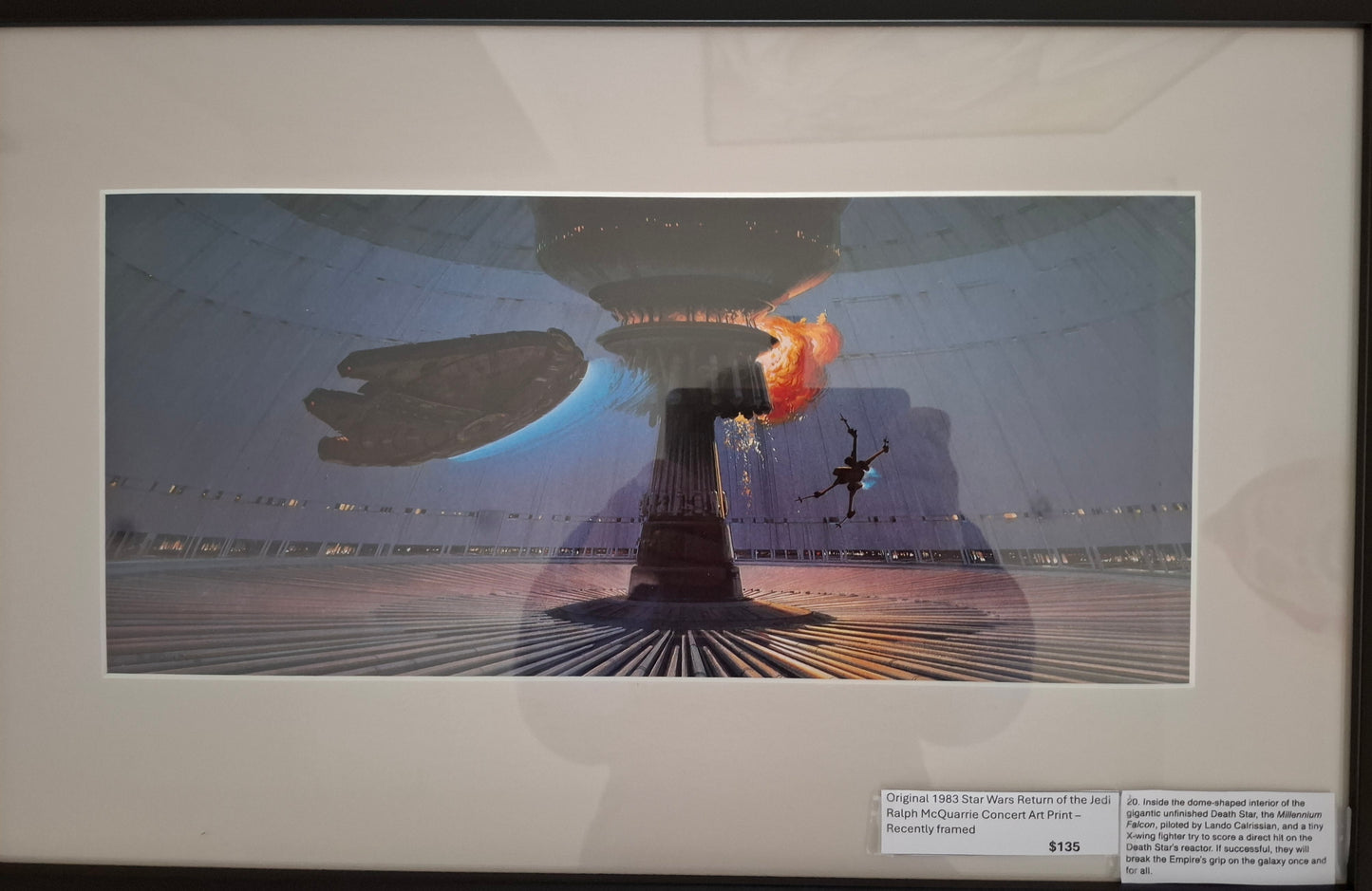 Original 1983 Star Wars Return of the Jedi Ralph McQuarrie Concept Art Print Framed #20