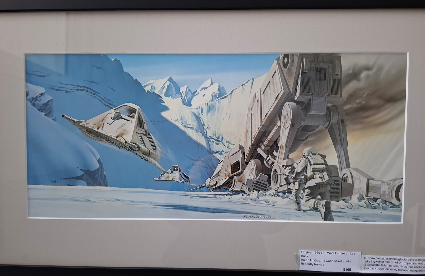 Original 1980 Star Wars Empire Strikes Back Ralph McQuarrie Concept Art Print Framed #11