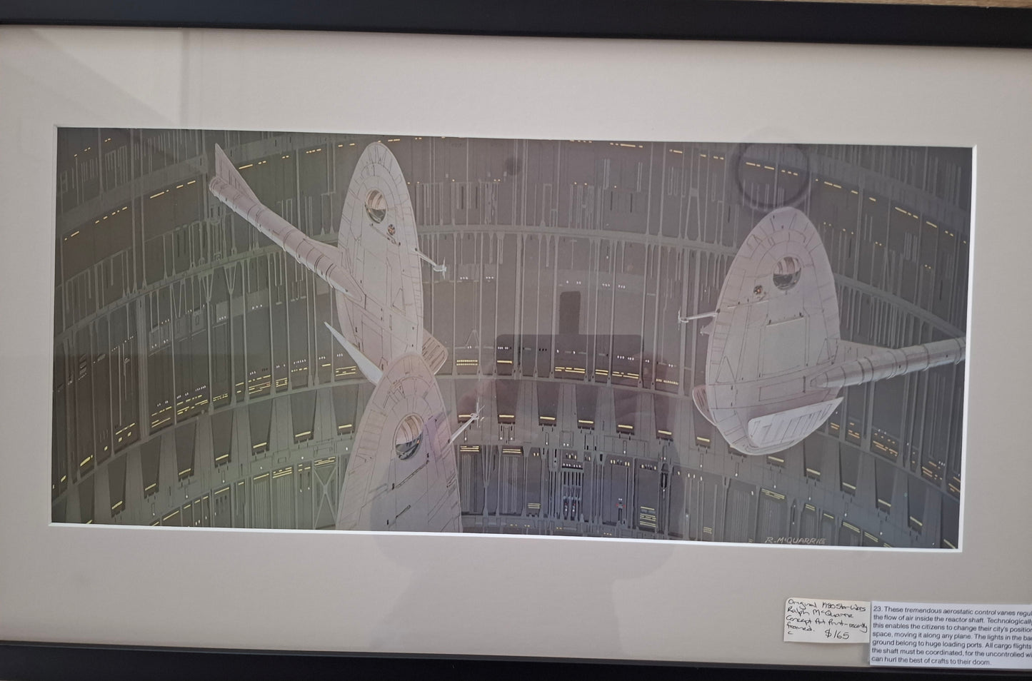 Original 1980 Star Wars Empire Strikes Back Ralph McQuarrie Concept Art Print Framed #23