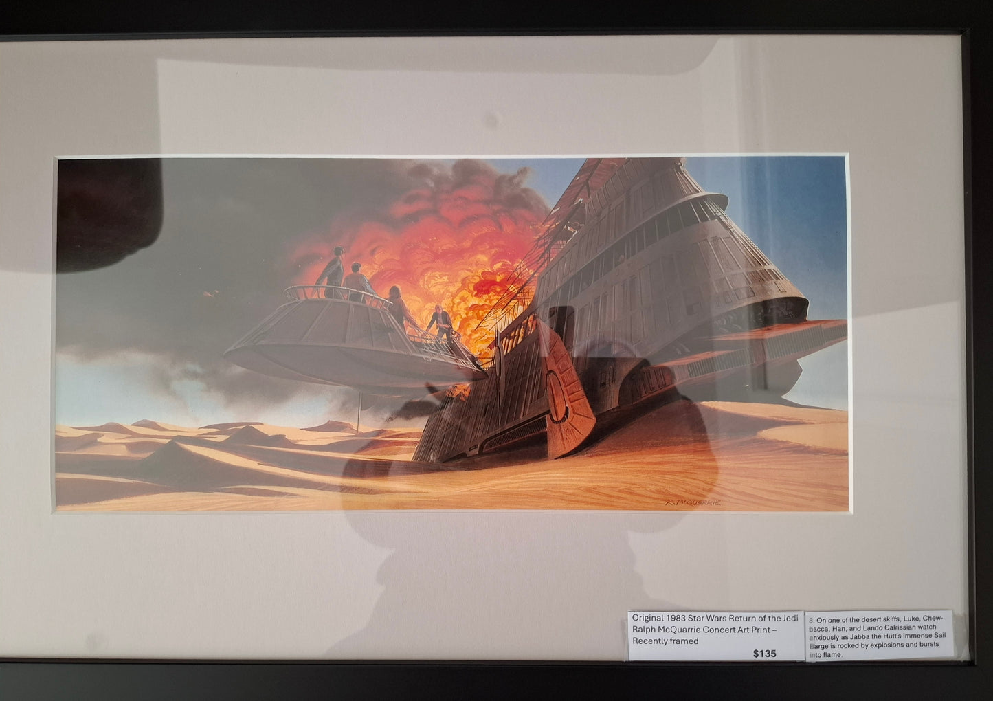 Original 1983 Star Wars Return of the Jedi Ralph McQuarrie Concept Art Print Framed #8
