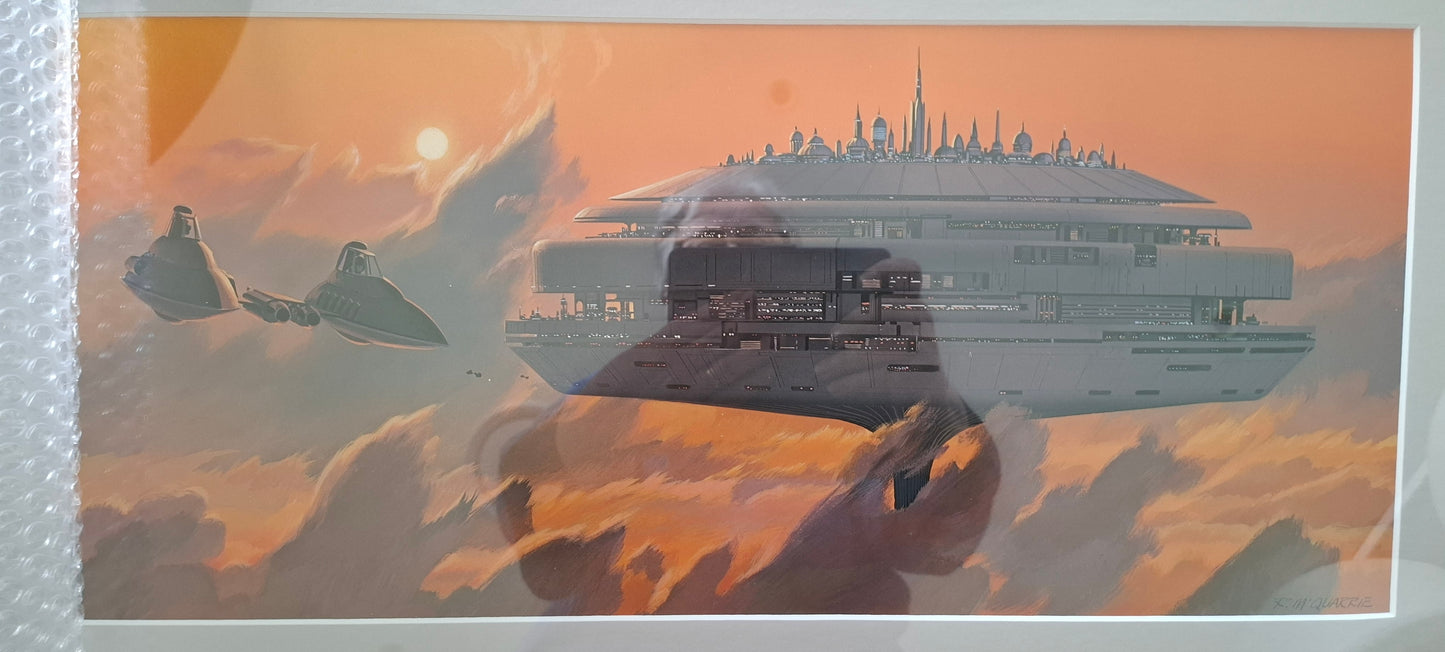 Original 1980 Star Wars Empire Strikes Back Ralph McQuarrie Concept Art Print Framed #18