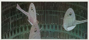 Original 1980 Star Wars Empire Strikes Back Ralph McQuarrie Concept Art Print Framed #23