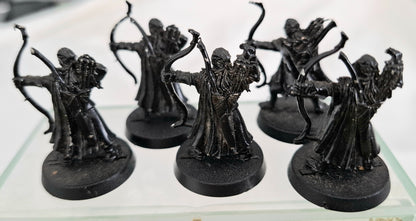 Games Workshop LOTR Lórien Elf Bowmen x5 – Metal Miniatures – 2002 – Black Primed