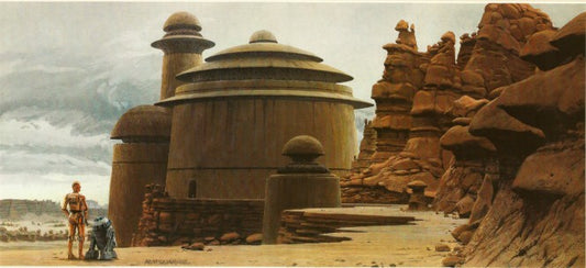 Original 1983 Star Wars Return of the Jedi Ralph McQuarrie Concept Art Print Framed #1