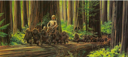 Original 1983  Star Wars Return of the Jedi Ralph McQuarrie Concept Art Print Framed #11