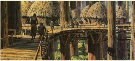 Original 1983 Star Wars Return of the Jedi Ralph McQuarrie Concept Art Print Framed #12