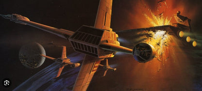 Original 1983 Star Wars Return of the Jedi Ralph McQuarrie Concept Art Print Framed #19