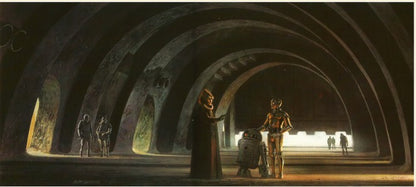 Original 1983 Star Wars Return of the Jedi Ralph McQuarrie Concept Art Print Framed #2