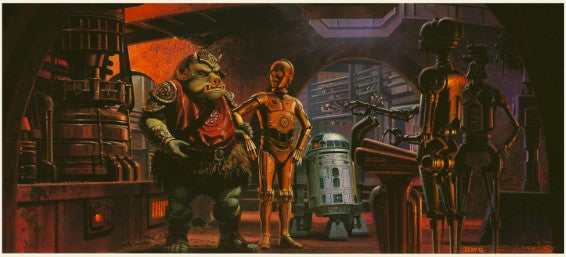 Original 1983 Star Wars Return of the Jedi Ralph McQuarrie Concept Art Print Framed #5