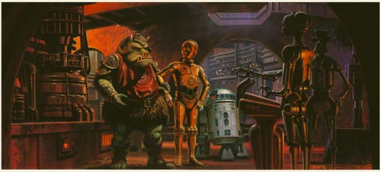 Original 1983 Star Wars Return of the Jedi Ralph McQuarrie Concept Art Print Framed #5