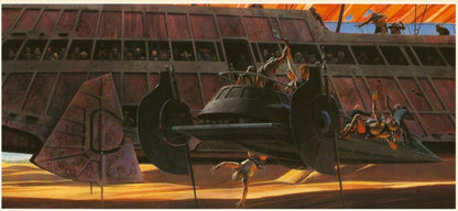 Original 1983 Star Wars Return of the Jedi Ralph McQuarrie Concept Art Print Framed #7