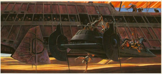 Original 1983 Star Wars Return of the Jedi Ralph McQuarrie Concept Art Print Framed #7