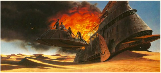 Original 1983 Star Wars Return of the Jedi Ralph McQuarrie Concept Art Print Framed #8