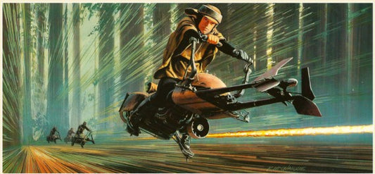 Original 1983 Star Wars Return of the Jedi Ralph McQuarrie Concept Art Print Framed #9