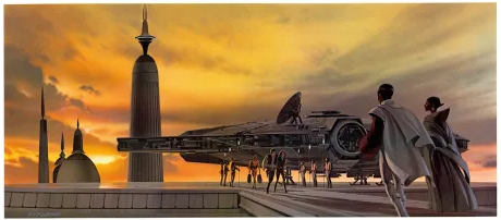 Original 1980 Star Wars Empire Strikes Back Ralph McQuarrie Concept Art Print Framed #19