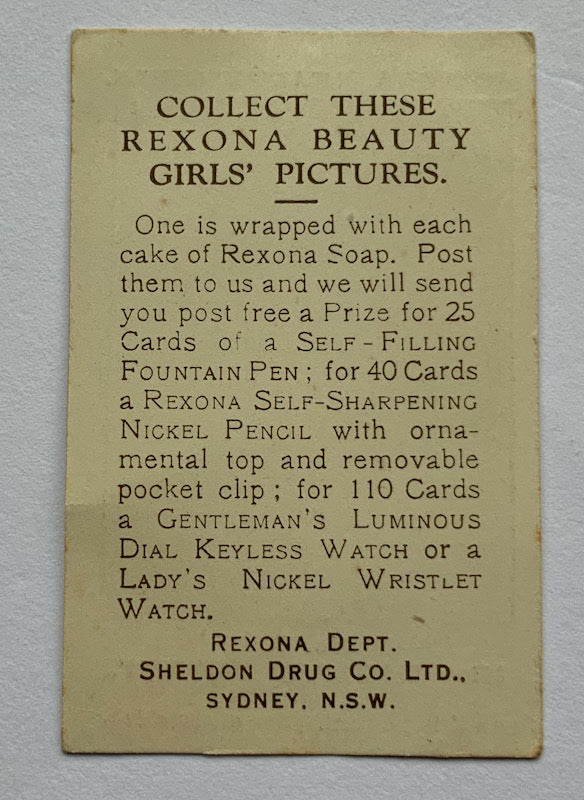 Australian Art Deco Rexona Beauty Trade card Miss Harriet Bennet no.6