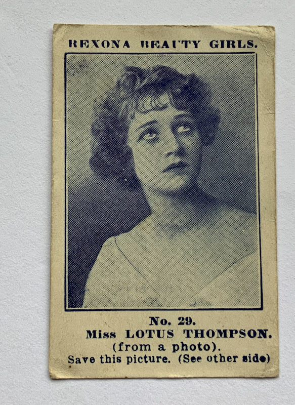 Australian Art Deco Rexona Trade card circa 1920s Miss Lotus Thompson no.29