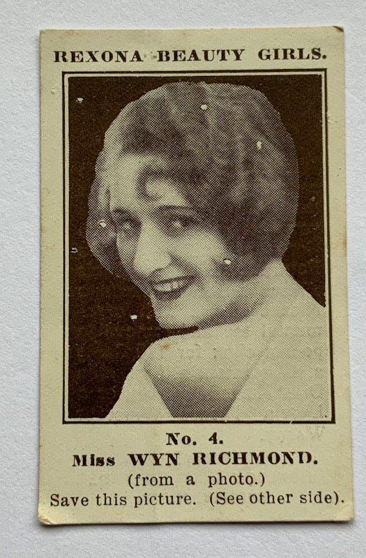 Australian Art Deco Rexona Beauty Trade card Miss Wyn Richmond no.4