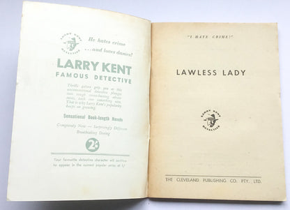 Larry Kent Lawless Lady Australian Crime Detective paperback book No586