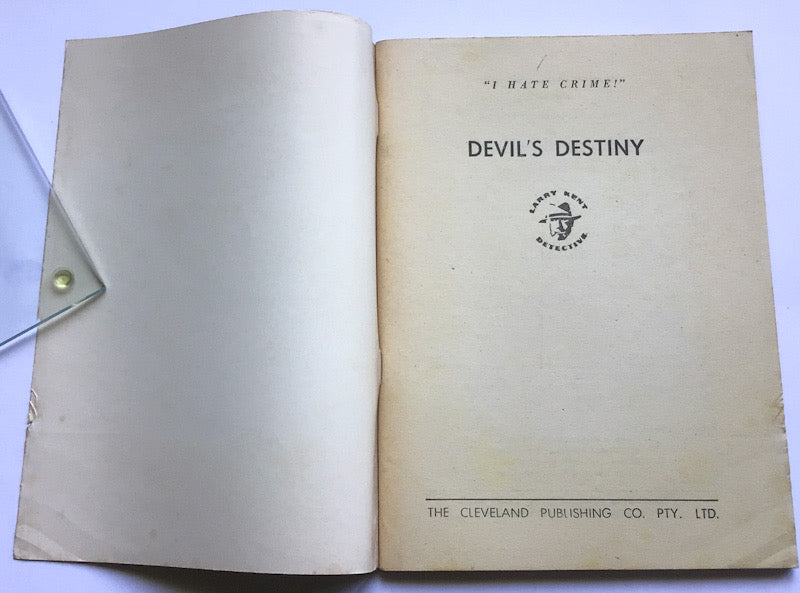 Larry Kent Devil's Destiny Australian Detective paperback book No626