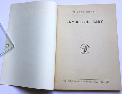 Larry Kent Cry Blood, Baby Australian Detective paperback book No657