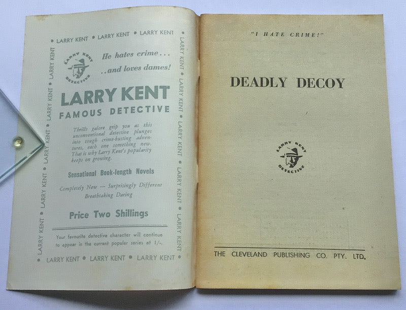 Larry Kent Deadly Decoy Australian Detective paperback book No566