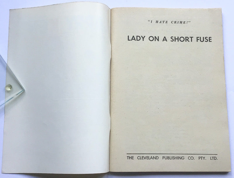 Larry Kent Lady On A Short Fuse Australian Detective paperback book No687