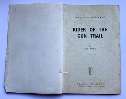 RIDER OF THE GUN TRAIL Australian pulp fiction Western book