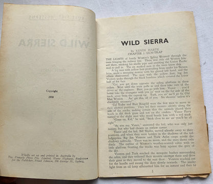 WILD SIERRA Australian pulp fiction Western book Kevin Harte 1950