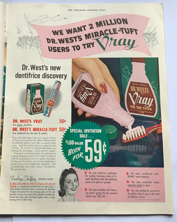 Large United States Saturday Evening Post magazine dating from 1941