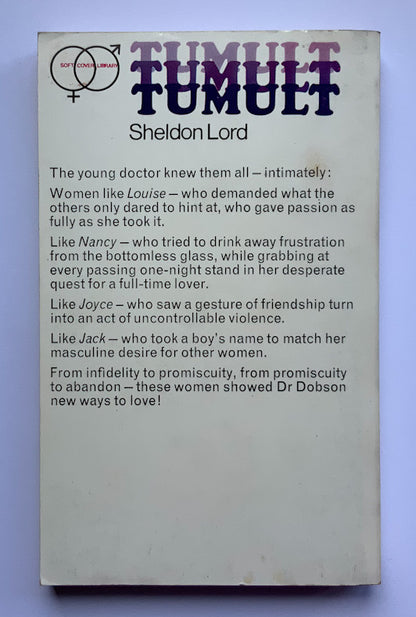 TUMULT by Sheldon Lord British sleaze pulp fiction book 1968