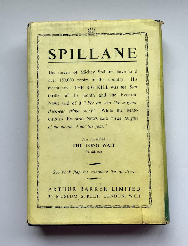 THE BIG KILL British crime pulp fiction book by Mickey Spillane 1953