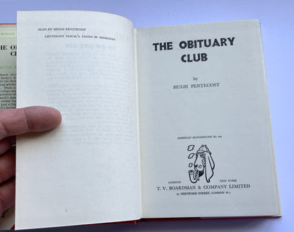 THE OBITUARY CLUB British crime book 1959