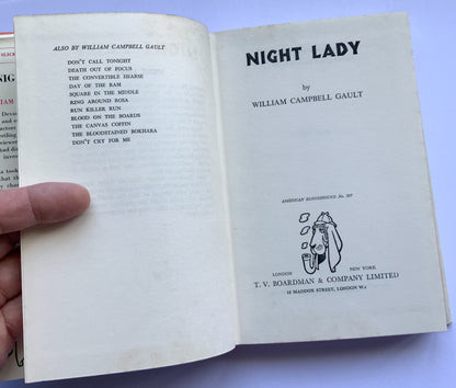 NIGHT LADY British crime book by William Campbell Gault 1960