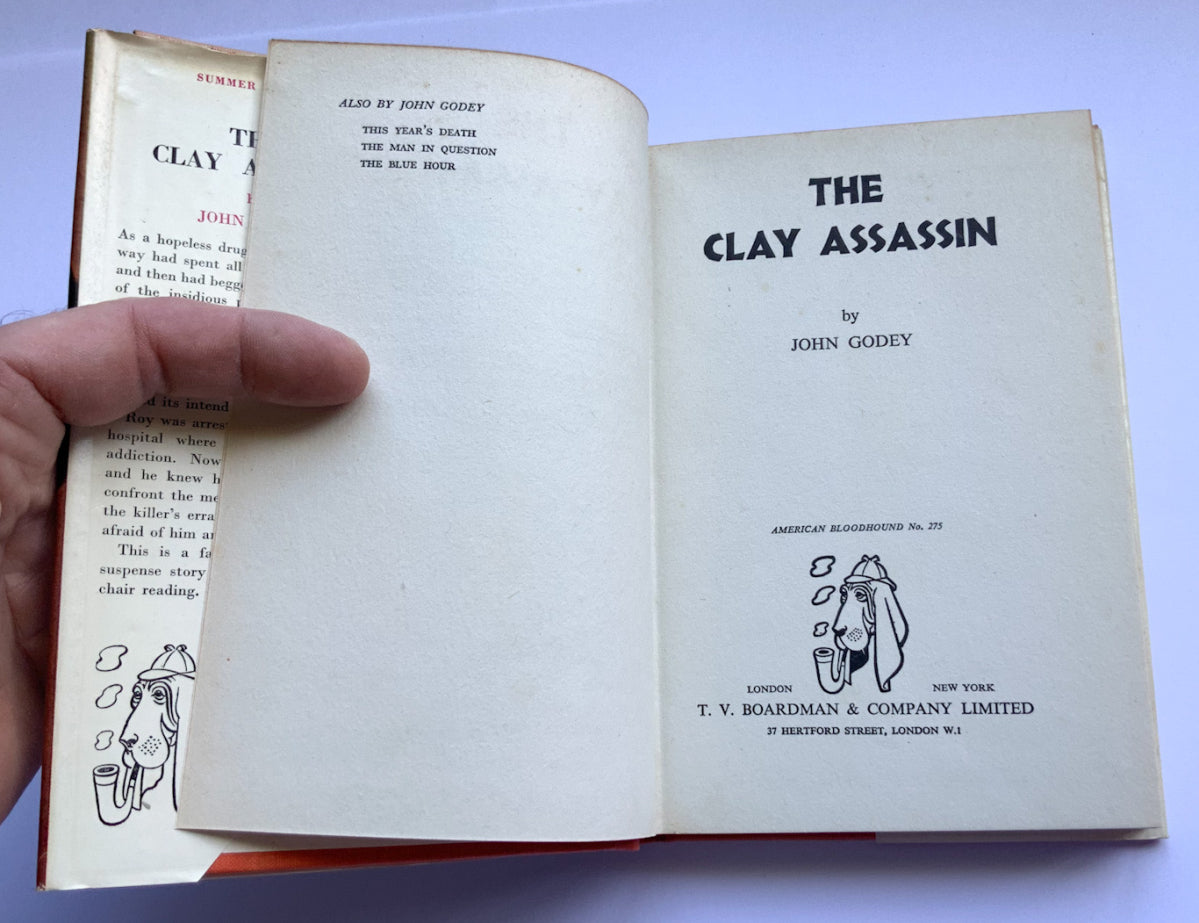 THE CLAY ASSASSIN British crime book by John Codey 1959 1st edition