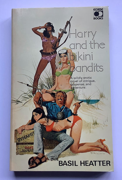 HARRY AND THE BIKINI BANDITS pulp fiction book by Basil Heatter c1971