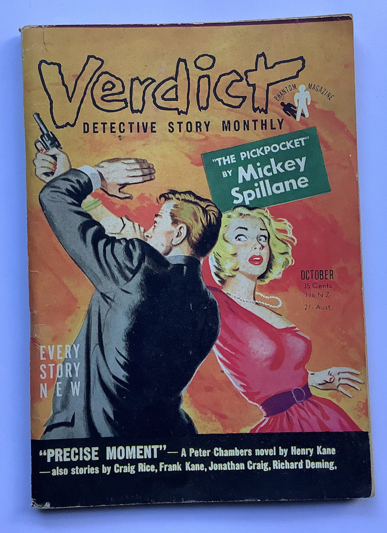 VERDICT DETECTIVE STORY MONTHLY by Mickey Spillane 1950s