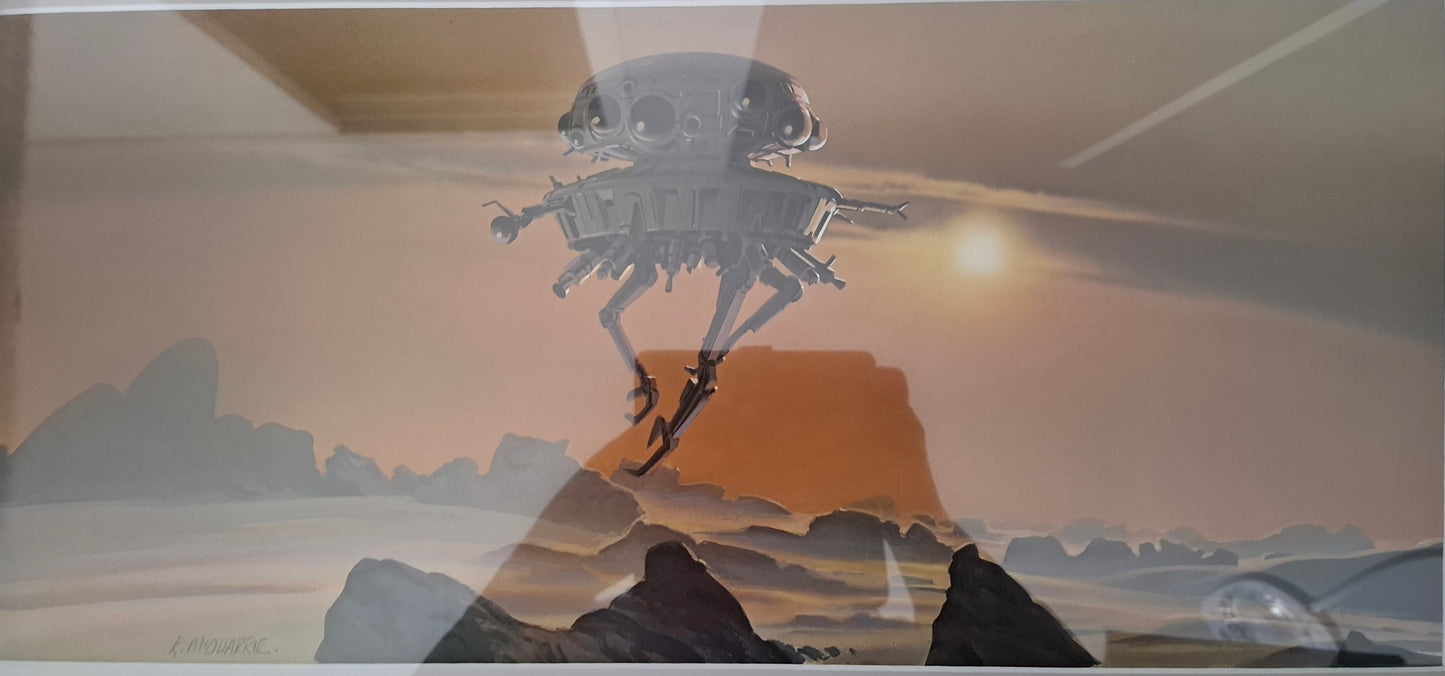 Original 1980 Star Wars Empire Strikes Back Ralph McQuarrie Concept Art Print Framed #4