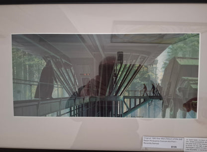Original 1983 Star Wars Return of the Jedi Ralph McQuarrie Concept Art Print Framed #13