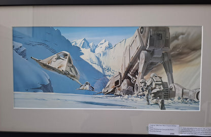 Original 1980 Star Wars Empire Strikes Back Ralph McQuarrie Concept Art Print Framed #11