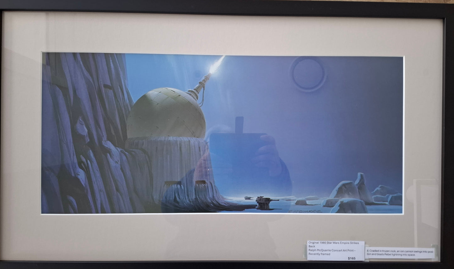 Original 1980 Star Wars Empire Strikes Back Ralph McQuarrie Concept Art Print Framed # 8