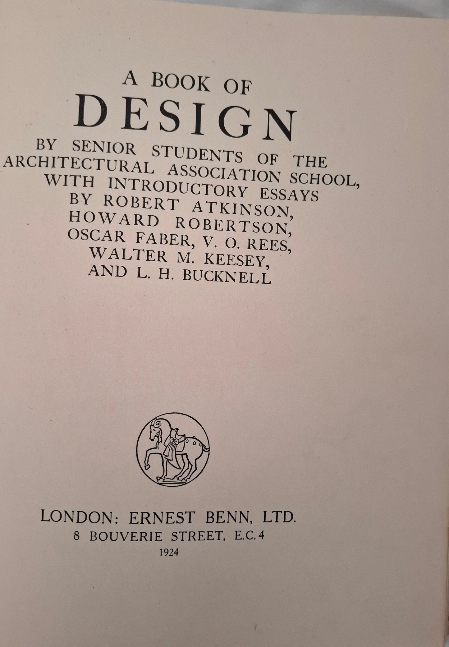 A Book of Design – By Senior Students of the Architectural Association School – 1924