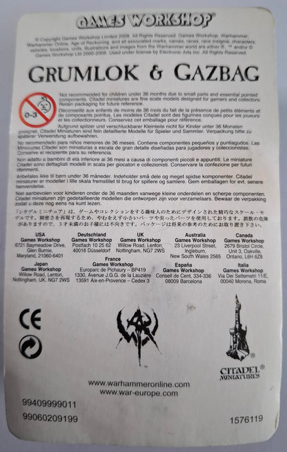 Warhammer Online: Age of Reckoning – Grumlok & Gazbag Figures (2008, Sealed in Original Packaging)