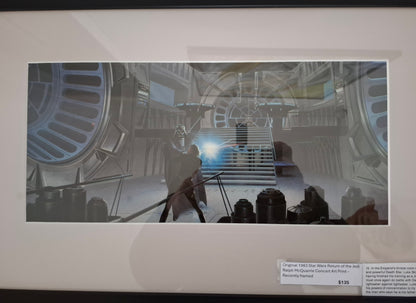 Original 1983 Star Wars Return of the Jedi Ralph McQuarrie Concept Art Print Framed #15