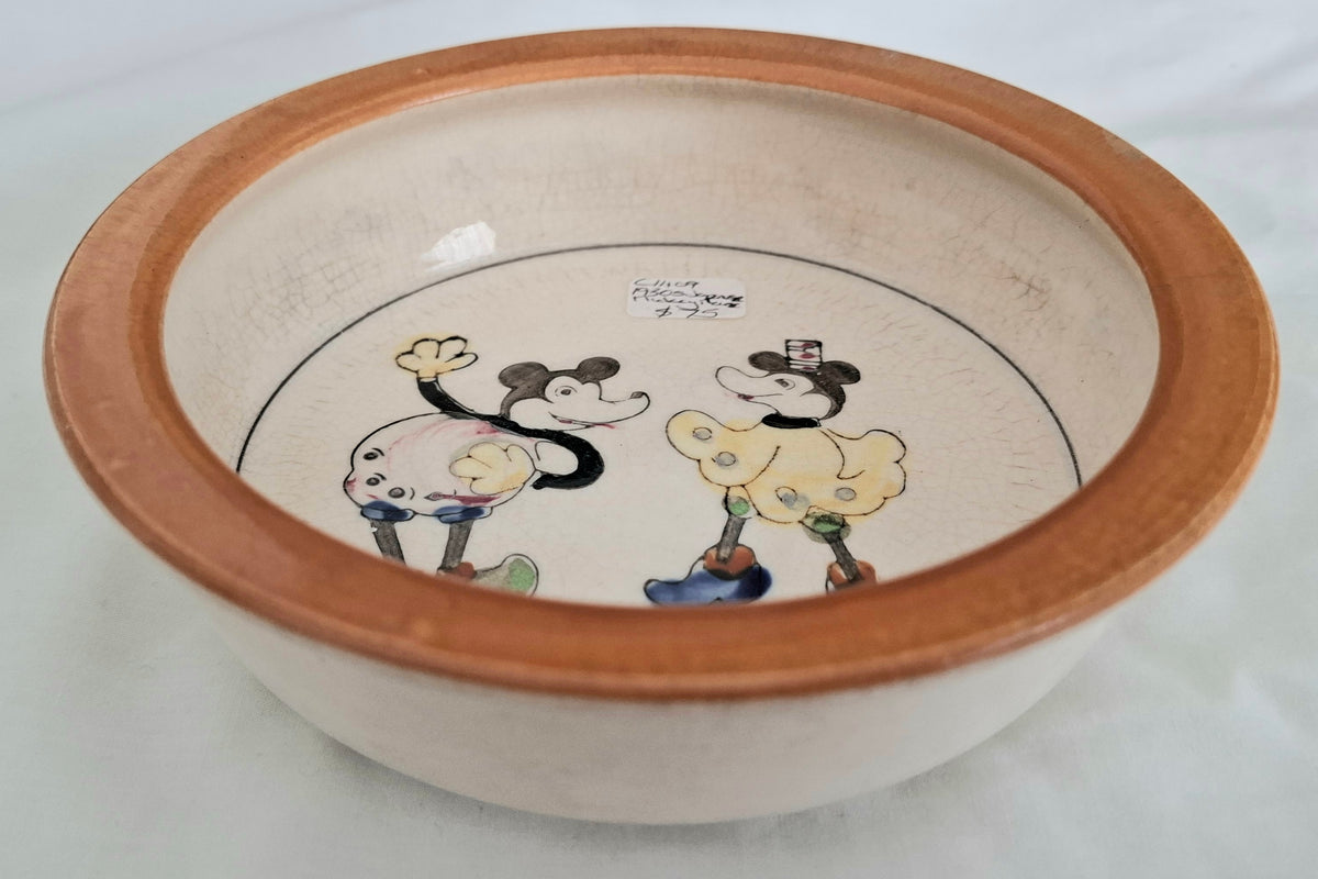 Vintage 1930s Japanese Mickey Mouse ceramic bowl - Early Disney