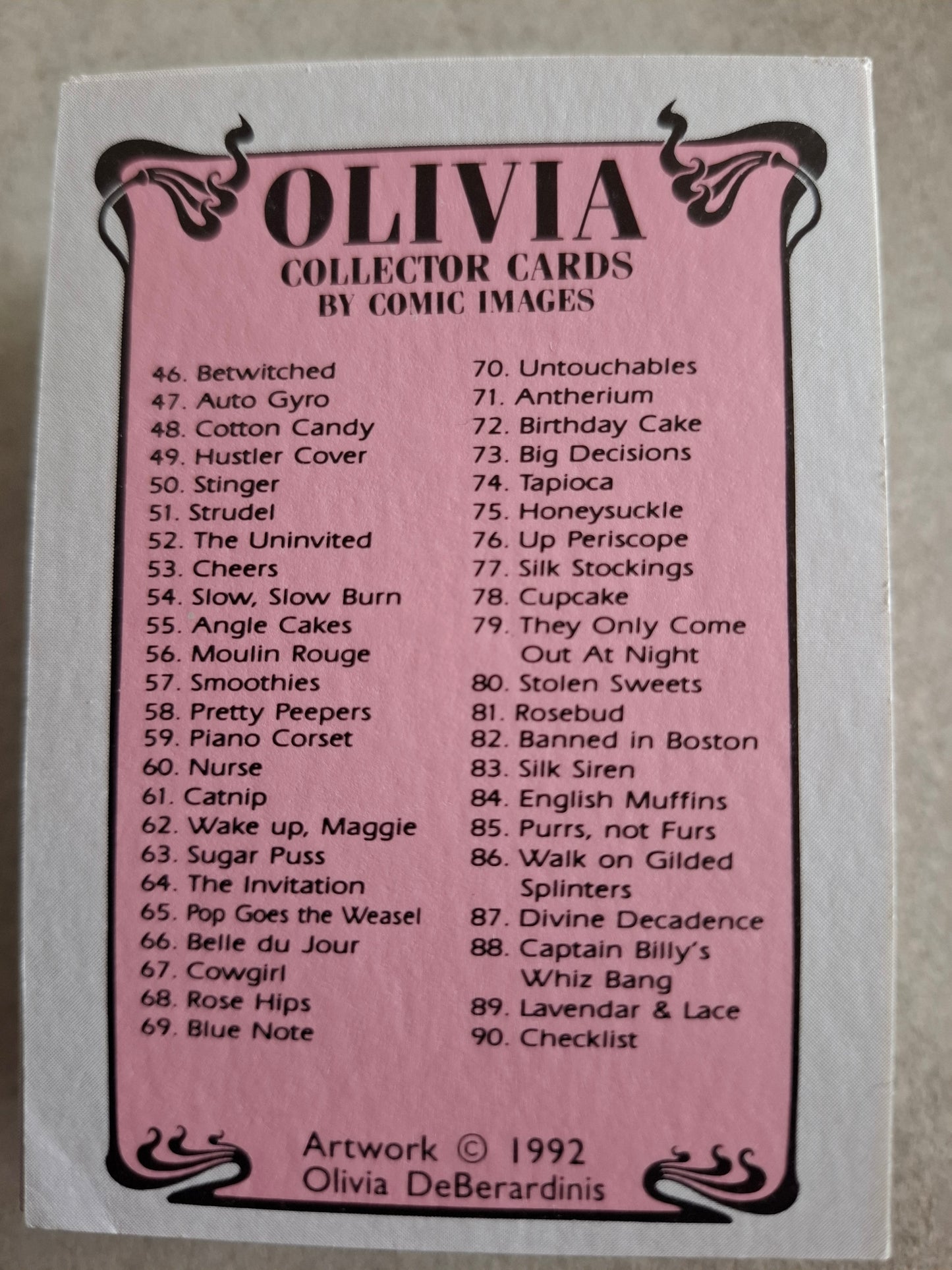 1993 Comic Images Olivia DeBerardinis Collector card set 91 plus Foil cards & promo card