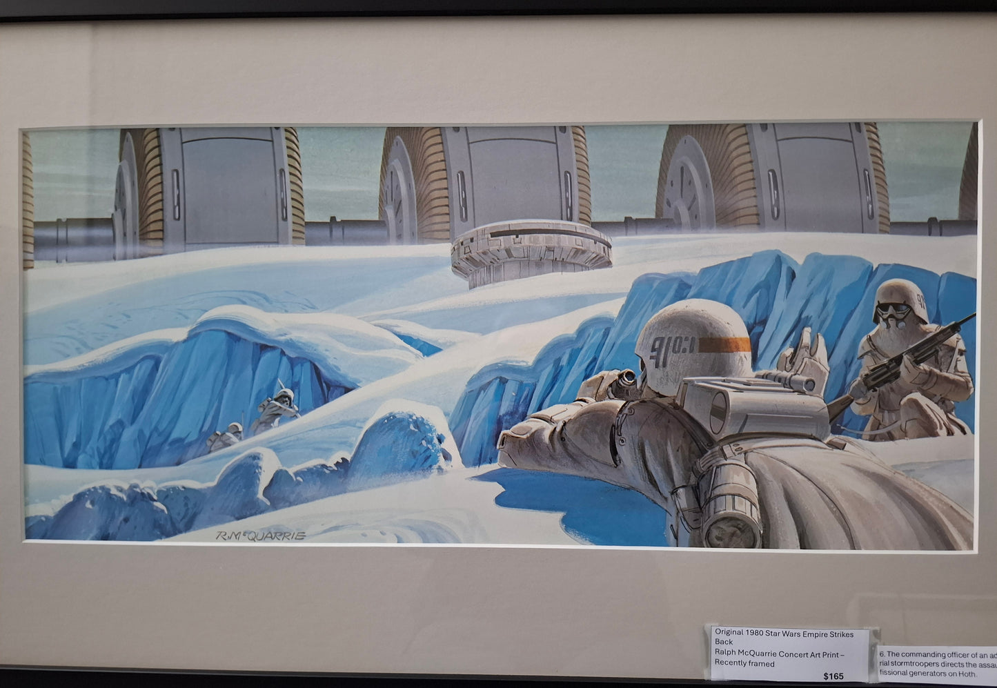 Original 1980 Star Wars Empire Strikes Back Ralph McQuarrie Concert Art Print Framed #6