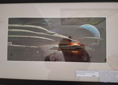 Original 1983 Star Wars Return of the Jedi Ralph McQuarrie Concept Art Print Framed #18