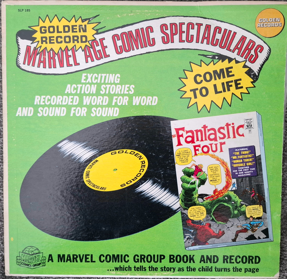 1966 Marvel Age Comic Spectaculars Golden Records Vinyl – Record Only